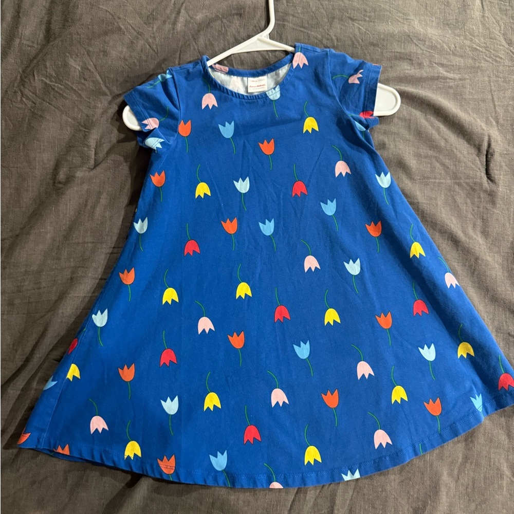 Hanna Andersson Blue Dress with Floral Print